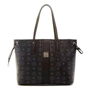MCM medium Visetos black reversible tote NWT